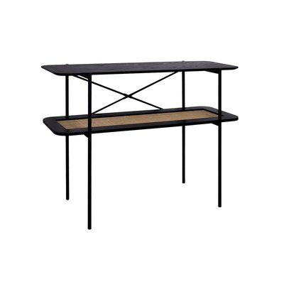 Console vintage effet bois et cannage double plateau MANADO SWEEEK