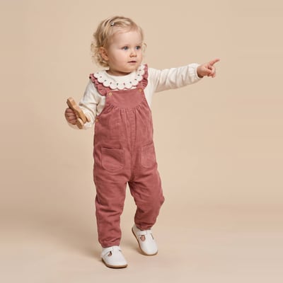 Salopette longue en velours unie en coton BIO GOTS BOUT'CHOU