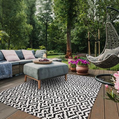 Tapis extérieur tissé kilim rectangle EDJE UN AMOUR DE TAPIS