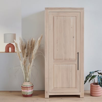 Bonnetière moderne en chêne blanchi 1 porte - BOSTON HELLIN, DEPUIS 1862