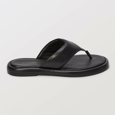 Tongs matelassées en cuir MONOPRIX
