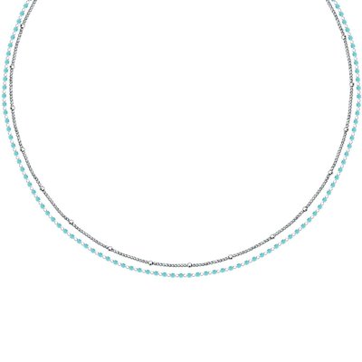 Collier en acier et email LA PETITE STORY