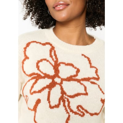 Pull à imprimé grande fleur LOLALIZA