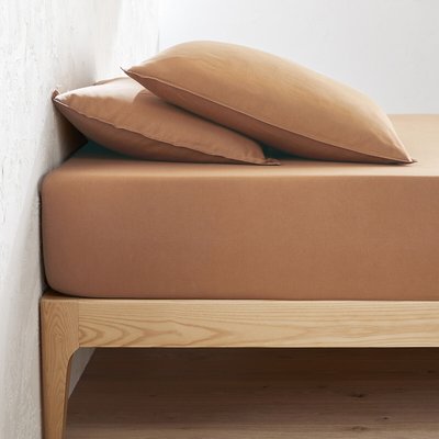 Drap housse uni coton lavé bonnet 30cm, Scenario LA REDOUTE INTERIEURS