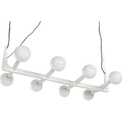 Suspension blanche moderne en métal et verre style boule RECOLLECTION
