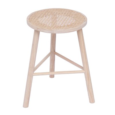 Tabouret, pin massif et rotin, ITAMI NORDLYS