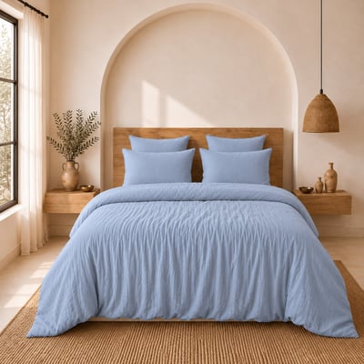 Parure de lit unie en gaze de coton lavé, AVA C DESIGN HOME TEXTILE