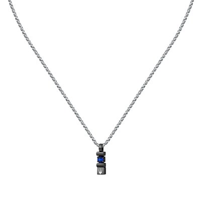 Collier en acier, cristaux, SAPPHIRE MASERATI