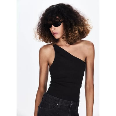 Top en maille à bretelles métalliques MANGO