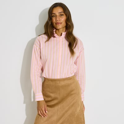 Chemise rayée col volanté GRAIN DE MALICE