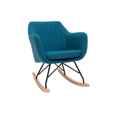 Rocking chair scandinave en tissu et pieds métal et bois ALEYNA MILIBOO