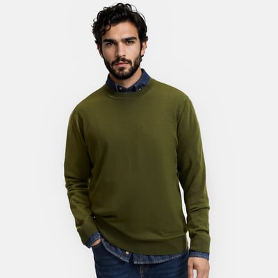 Pull laine mérinos Signature, BASTIEN LA REDOUTE COLLECTIONS