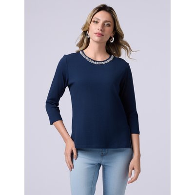 T-shirt manches longues en jersey de coton stretch OLTRE