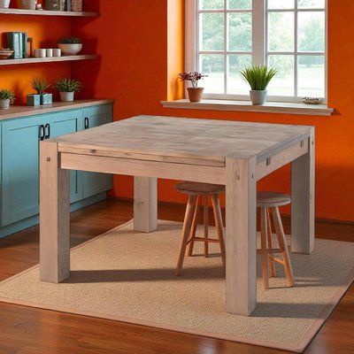 Table à manger carrée contemporaine en chêne massif 120cm FJORD PIER IMPORT