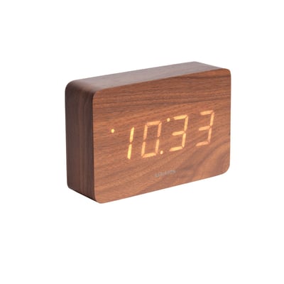 Horloge Réveil En Bois Square PRESENT TIME