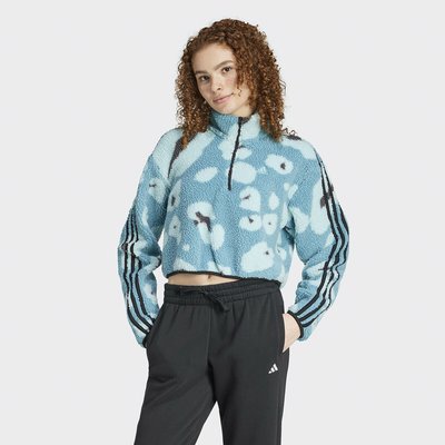 Felpa cropped cerniera 1/4 Essentials 3 stripes ADIDAS SPORTSWEAR