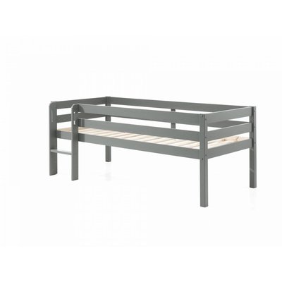 lit mi-hauteur gris + 3 tiroirs de rangement et tablette pende VIPACK