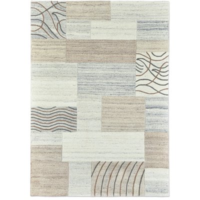 Tapis tufté main en laine aspect patch - Royal Natur THEKO