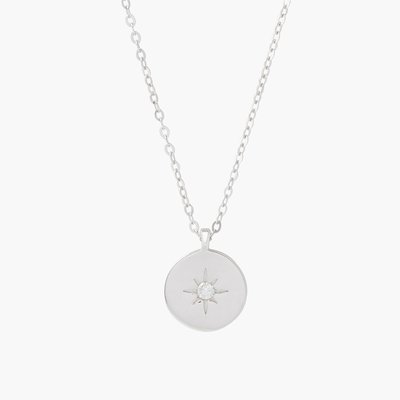 Collier fin argent 925 à médaillon serti d'un diamant 10 mm BALABOOSTE