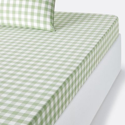 Fixleintuch Veldi grün, Baumwolle, Umschlag 30 cm LA REDOUTE INTERIEURS