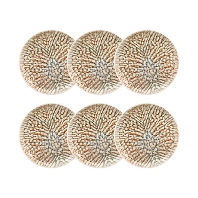 Lot de 6 assiettes plates en grès 26cm, AMBRE NOVASTYL