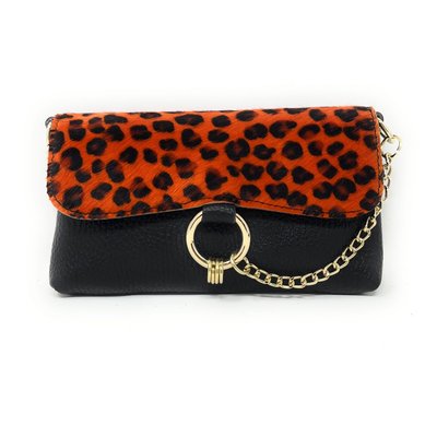 Mini-sac à main en cuir et poil de vachette MASAÏ OH MY BAG