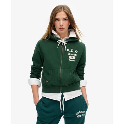 Sweat à capuche zippé court et décontracté Athletic Essentials SUPERDRY