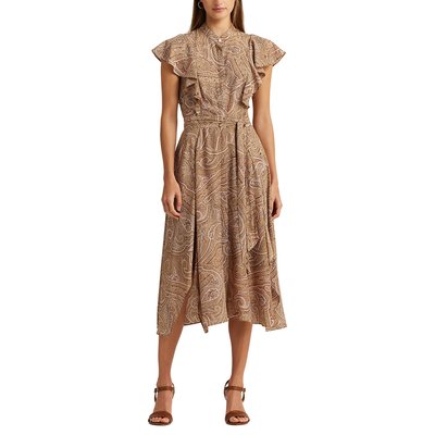 Gemustertes Kleid EARLAIN, kurze Ärmel und ausgestellter Rock LAUREN RALPH LAUREN