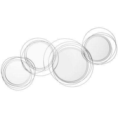 Lot de 4 miroirs ronds muraux Ø 30, 24, 21 cm métal HOMCOM