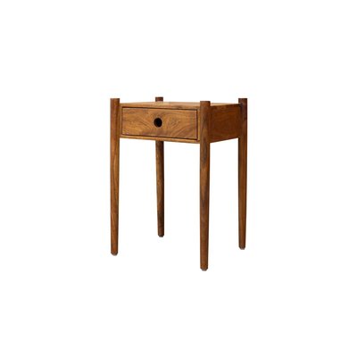 Table de chevet épurée en bois de manguier 1 tiroir - 63x38x45cm WADIGA