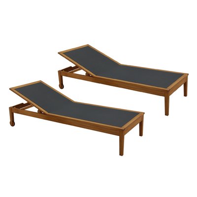 Bains de soleil bois massif (lot de 2) NAVEEN MILIBOO