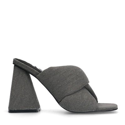 Mules à talon en denim SACHA