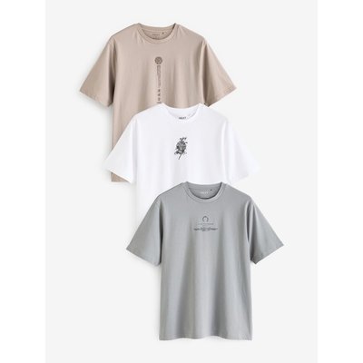T-Shirts à imprimé japonais au dos, lot de 3 NEXT