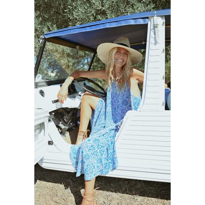 Robe longue imprimée à fines bretelles MOLLY BRACKEN
