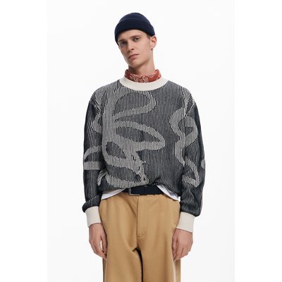 Pull jacquard à fleurs DESIGUAL