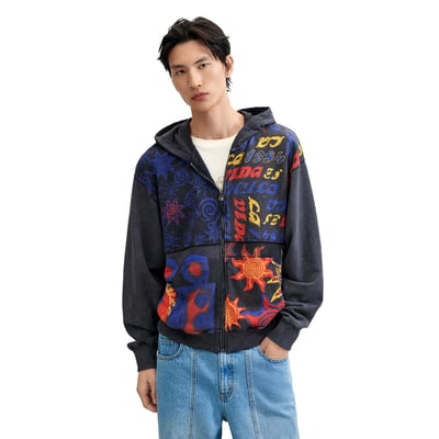 Sweat à capuche imprimé 100 % coton DESIGUAL