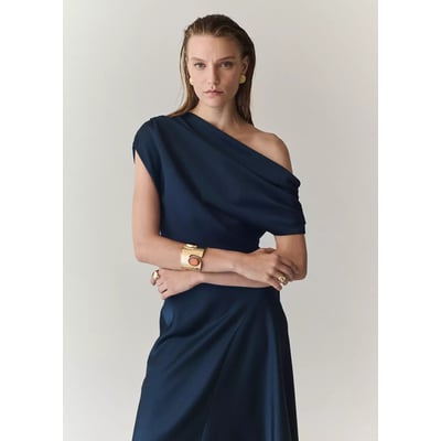 Robe satinée asymétrique MANGO