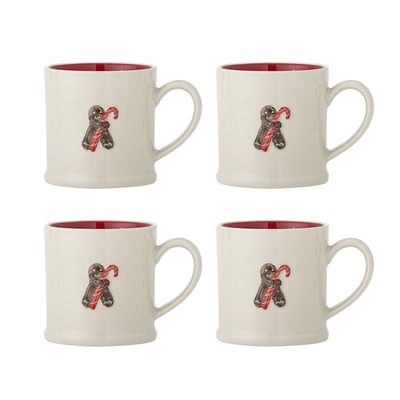 Mug décore noël grès  Kenai set de 4 BLOOMINGVILLE