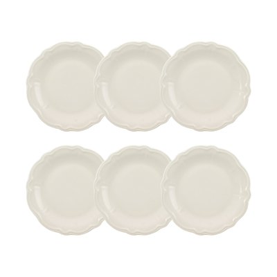 Lot de 6 assiettes à dessert en grès 20cm, CHARLOTTE NOVASTYL