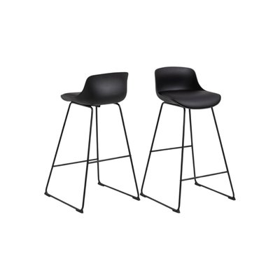 Tabourets de bar en métal et simili (lot de 2) - LILIAN HELLIN, DEPUIS 1862