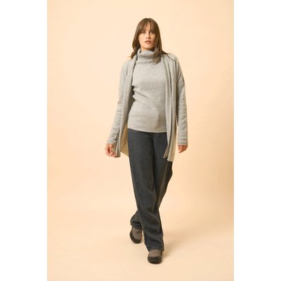 Gilet Long Ouvert Col Châle Nuage Chiné Maddie JUST CASHMERE