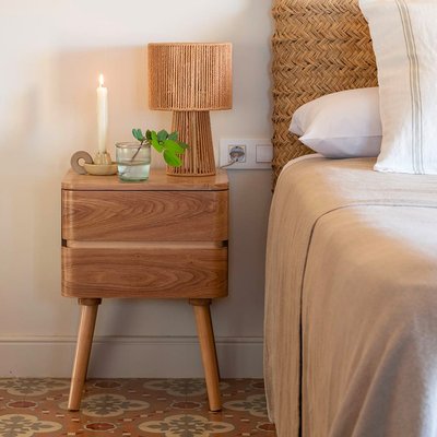 Set 2 tables de nuit bois OGGI - 40x34x55 cm MAISON AUBERTIN