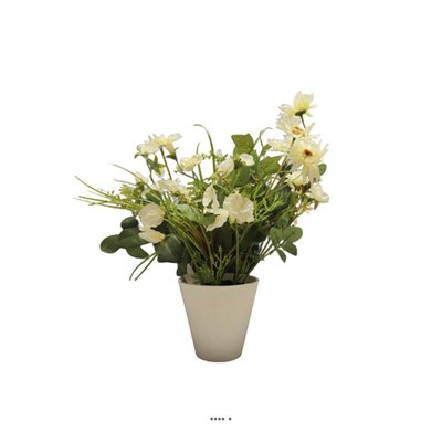 Bouquet de fleurs artificielles en pot H 38 ARTIFICIELLES
