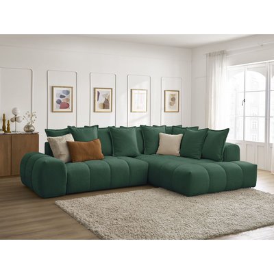 Canapé d'angle convertible 3 places en tissu texturé, EVEREST BOBOCHIC
