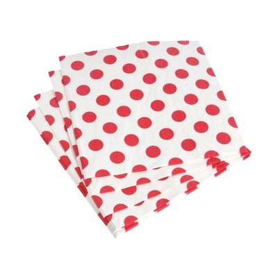Lot de 20 serviettes en papier point rouge DOUCEUR D'INTÉRIEUR