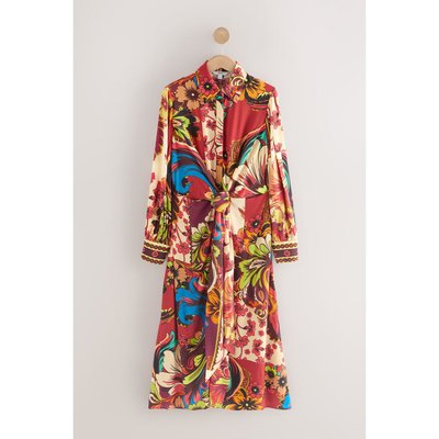 Robe chemise longue à torsade sur le devant NEXT