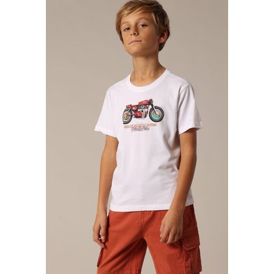 T-shirt garçon col rond avec imprimé moto vintage sur le devant GASOLINE DEELUXE