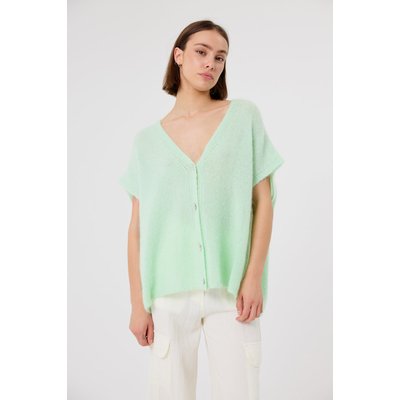 Cardigan sans manches aux boutons bijoux – DOREEN ARTLOVE