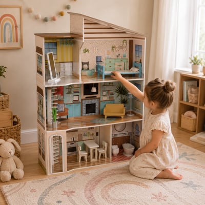 Maison Poupée Bois 3 Étages TEAMSON KIDS