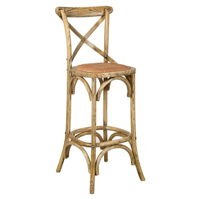 Tabouret de bar bois et rotin Bistrot chic AUBRY GASPARD